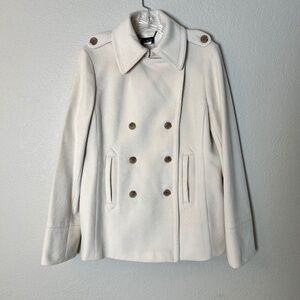 J. CREW CREAM WOOL PEA COAT
